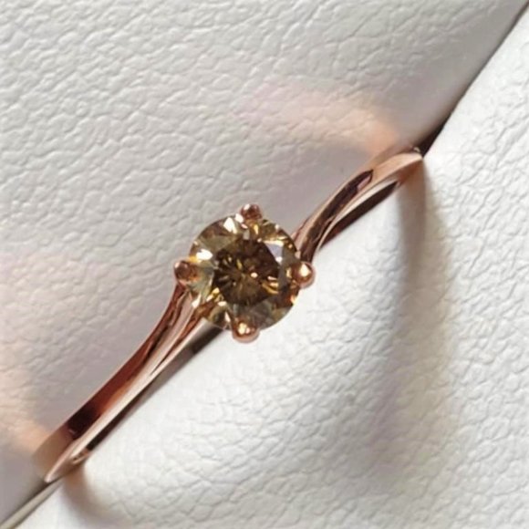 (SOLD) 14K Rose Gold Diamond Solitaire 0.3ct Ring Sz6.5 - Picture 6 of 10